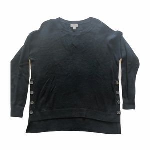 NWT Lord & Taylor Waffle Knit Side Button Sweater